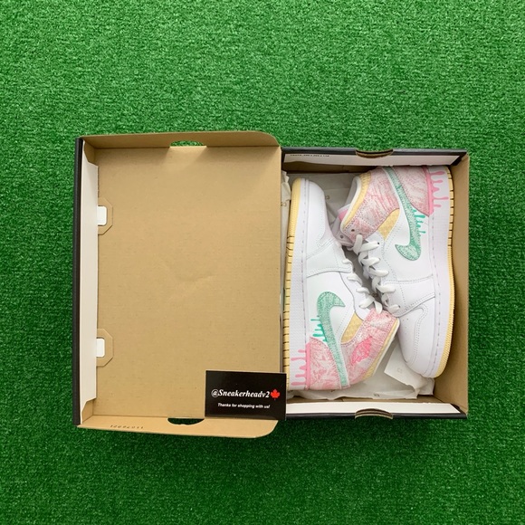 -Edm- 🍦*NEW* Air Jordan 1 Mid ‘Paint Drip’ (GS) - Picture 9 of 10